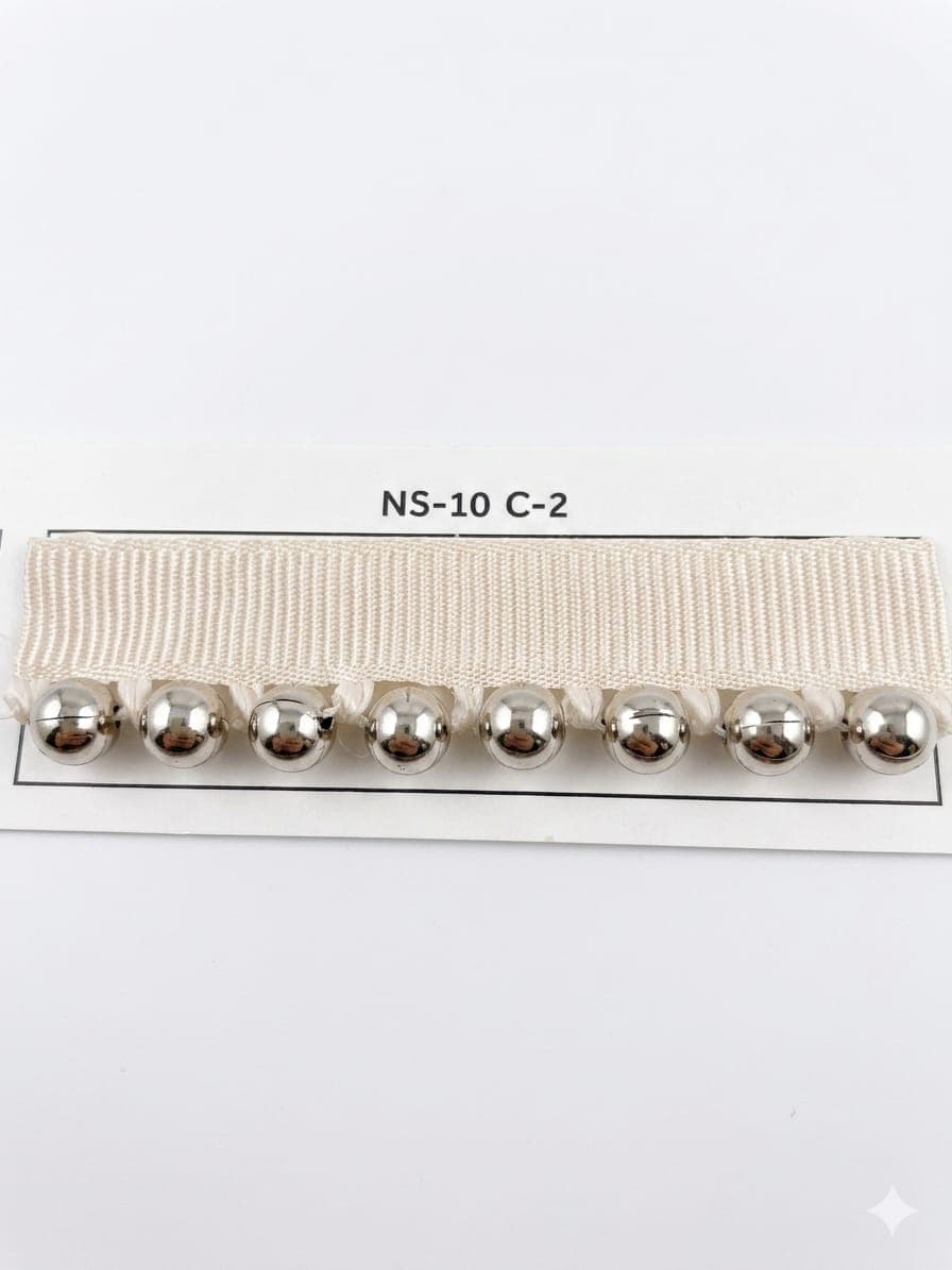 Sıra Boncuk Ekru Kurdele Küçük Boy Gümüs Boncuk (NS-10 C-2)