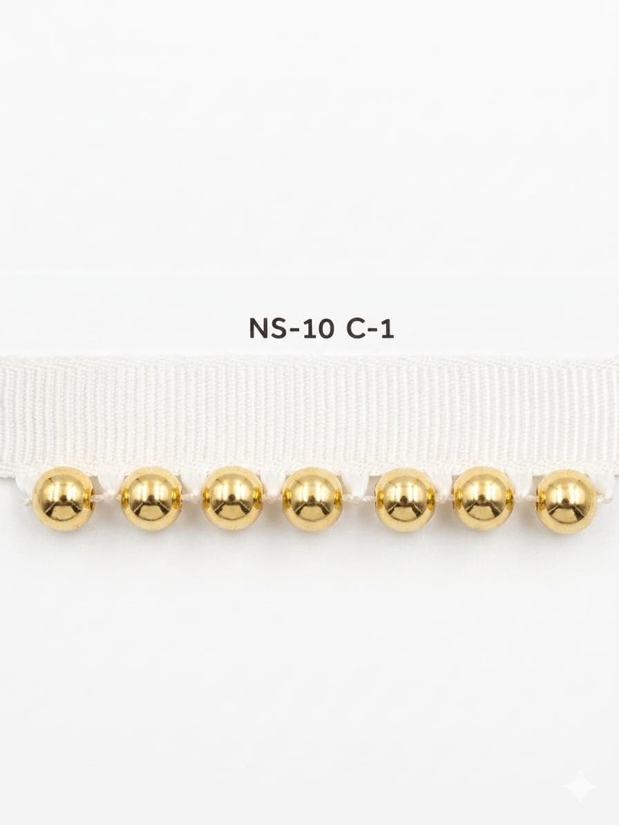 Sıra Boncuk Ekru Kurdele Küçük Boy Gold Boncuk (NS-10 C-1)