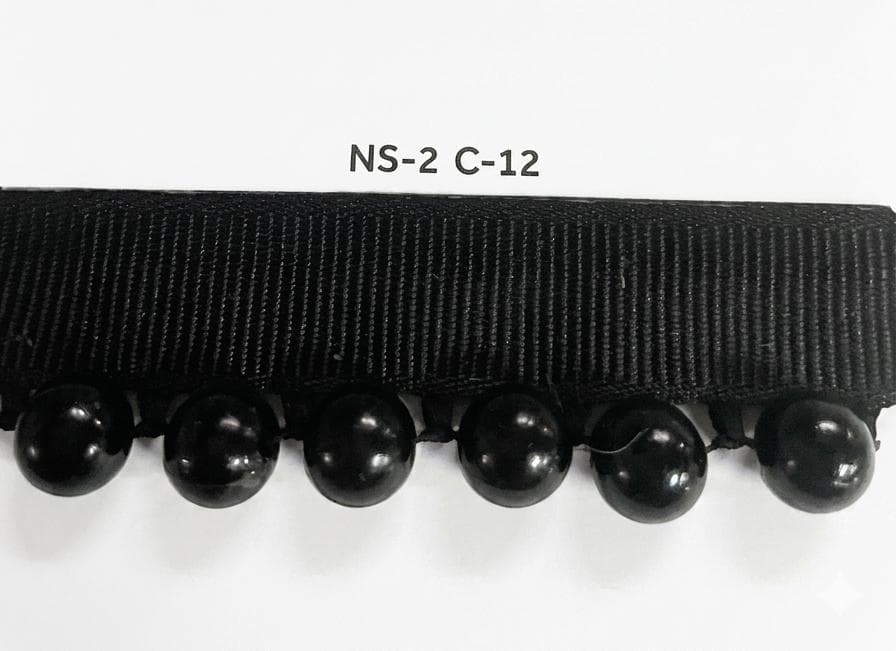 Sıra Boncuk Siyah Kurdele Orta Boy Siyah Boncuk (NS-2 C-12)