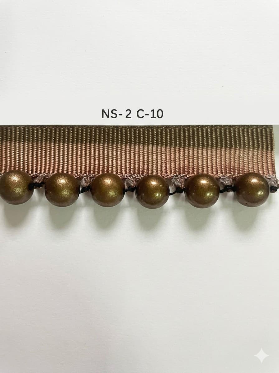 Sıra Boncuk Vizon Kurdele Orta Boy Bronz Boncuk (NS-2 C-10)