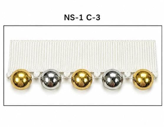 Sıra Boncuk Ekru Kurdele Büyük Boy Gold-Gümüs Boncuk (NS-1 C-3)