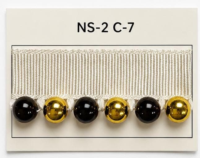 Sıra Boncuk Ekru Kurdele Orta Boy Gold-Siyah Boncuk (NS-2 C-7)